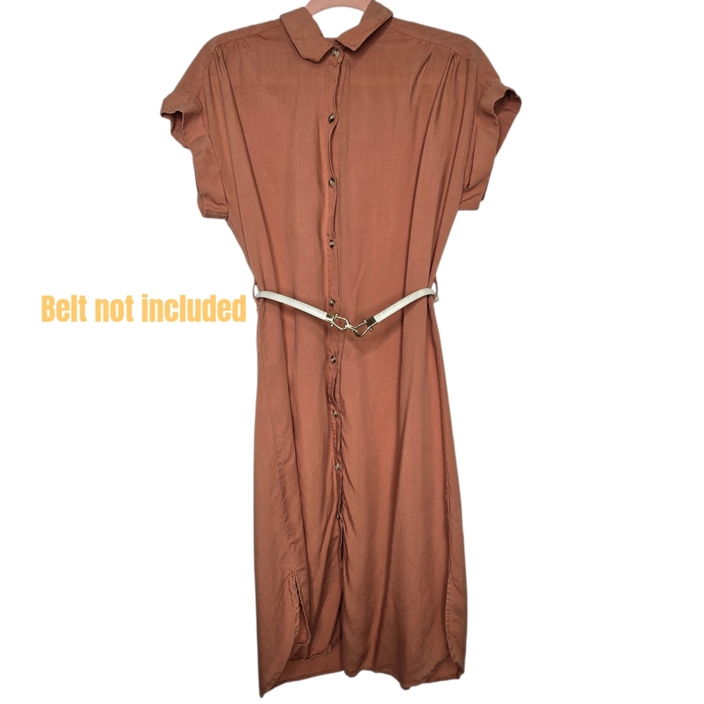 Thread & Supply Burnt Tangerine shirt dress. 